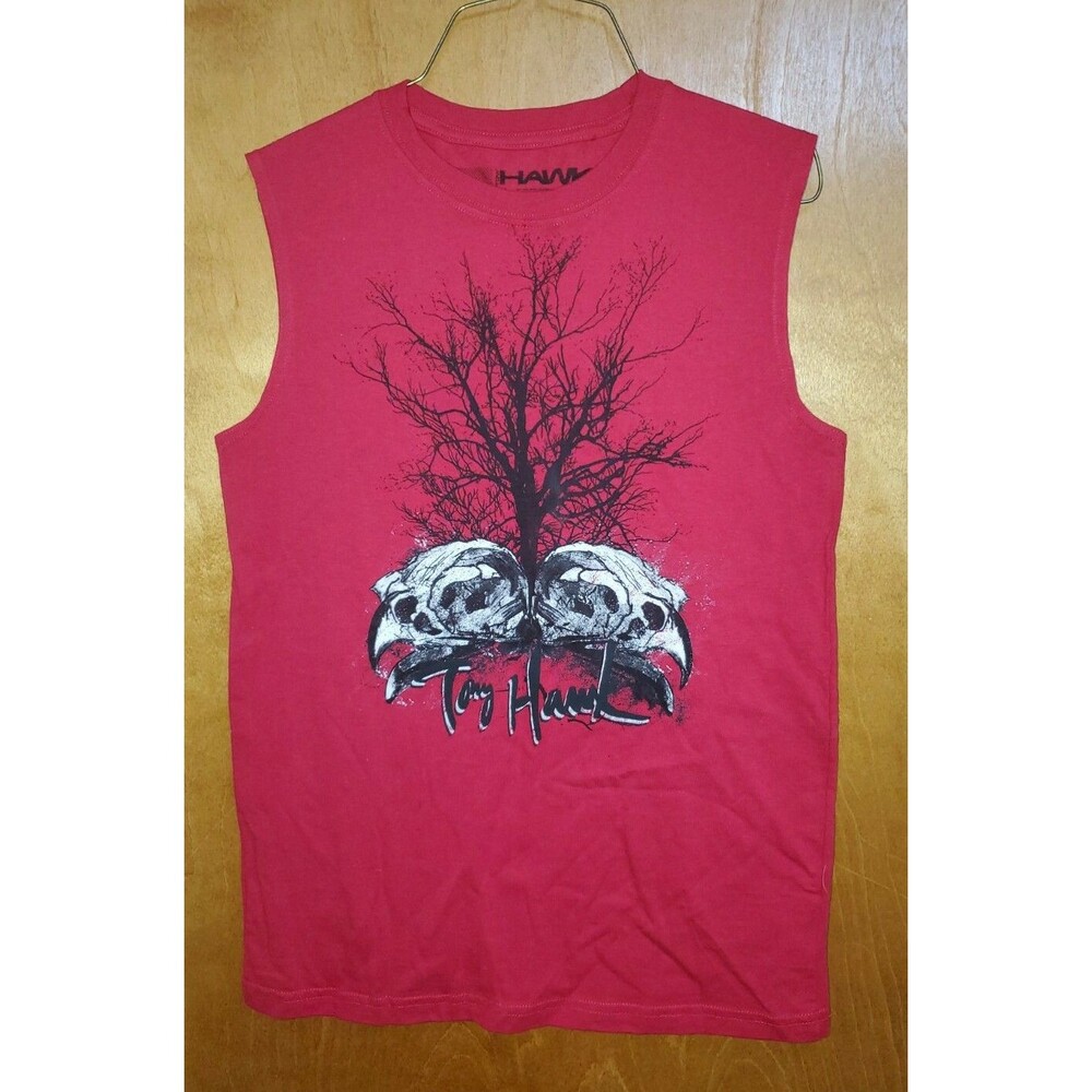 Boy's HAWK XL red sleeveless Tony Hawk t shirt